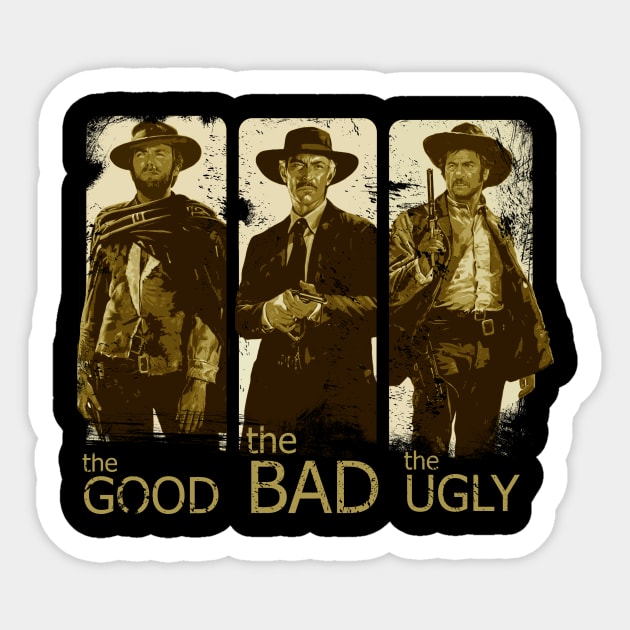 the good the bad and the ugly Sticker by Collage Collective Berlin